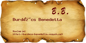 Burdács Benedetta névjegykártya